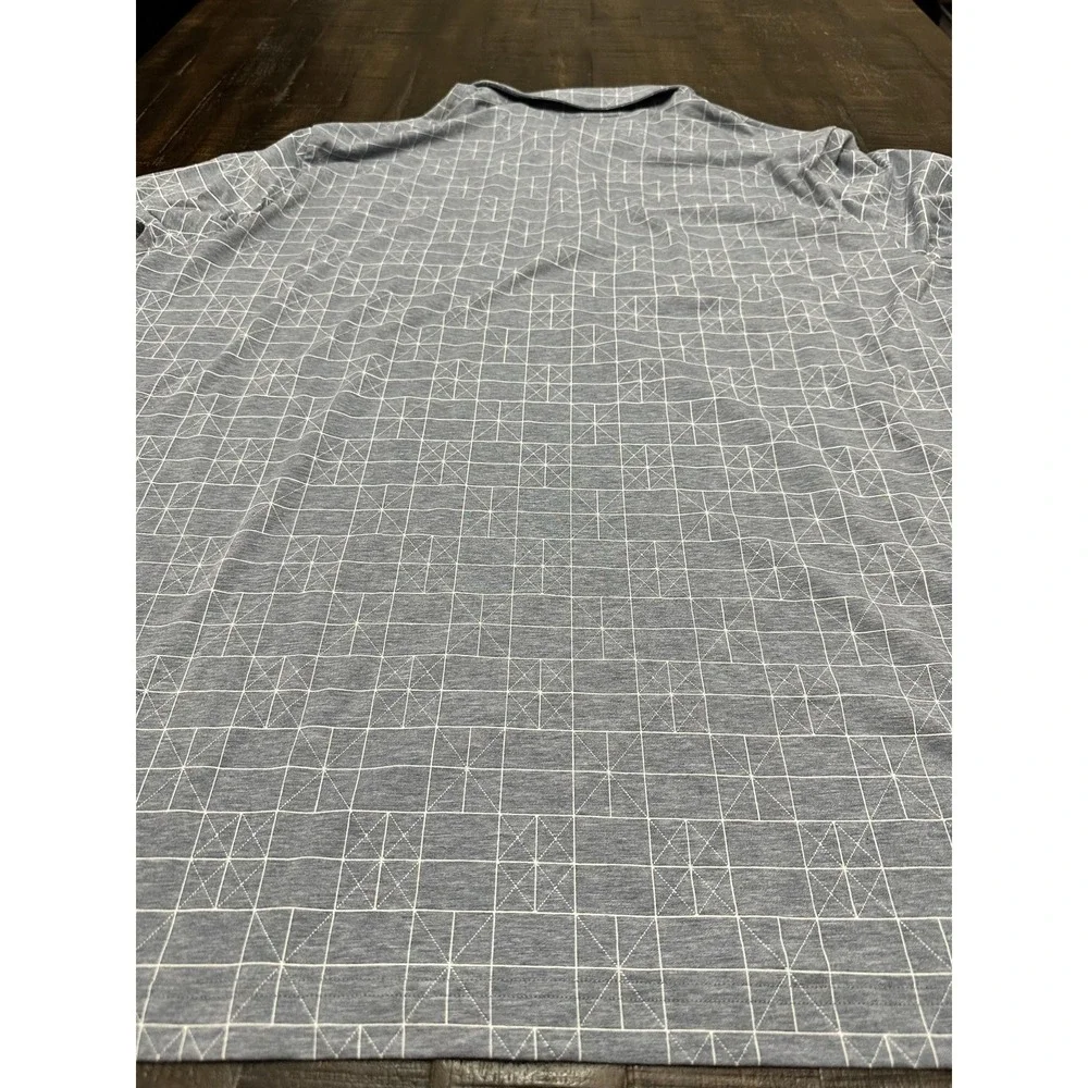 Adidas Polo Shirt Mens 3XL Blue Geometric Bentwater Golf Stretch Performance